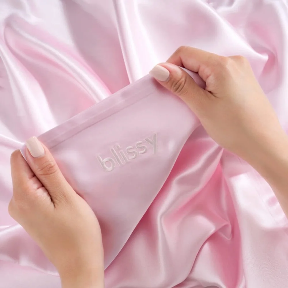 BLISSY SILK PILLOWCASE STANDARD SIZE (20”x26”) in ROSE PINK NEW IN SLIPCASE! - Picture 5 of 12